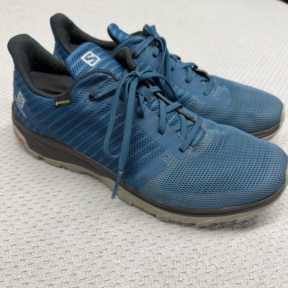 Salomon Outbound Prism Shoes Mens US Size 10 Gore Tex Blue Hiking Trail 415910